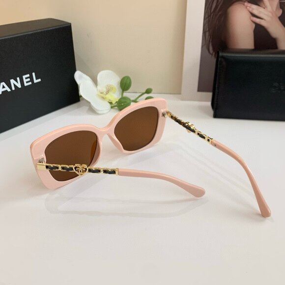 Chanel Light Pink Cat-Eye Sunglasses with Brown Lenses - Picture 5 of 7